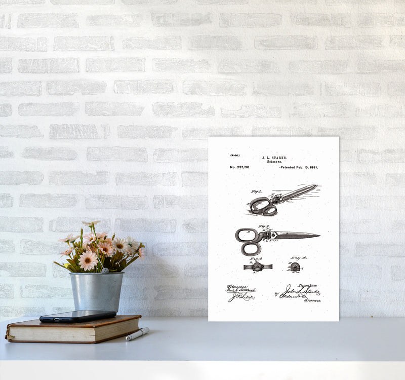 Scissors Patent Art Print by Jason Stanley A3 Black Frame