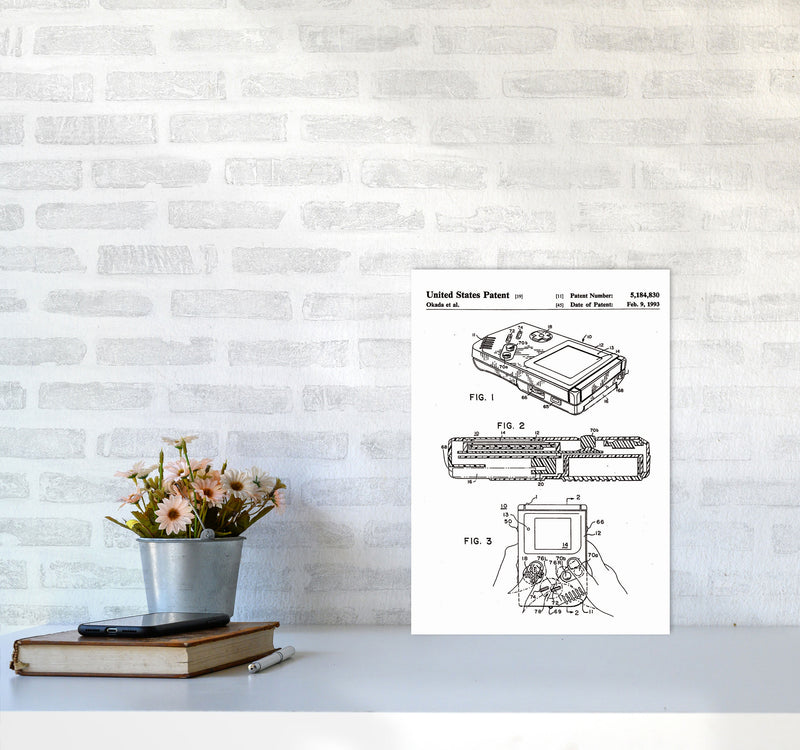 Gameboy Patent Art Print by Jason Stanley A3 Black Frame