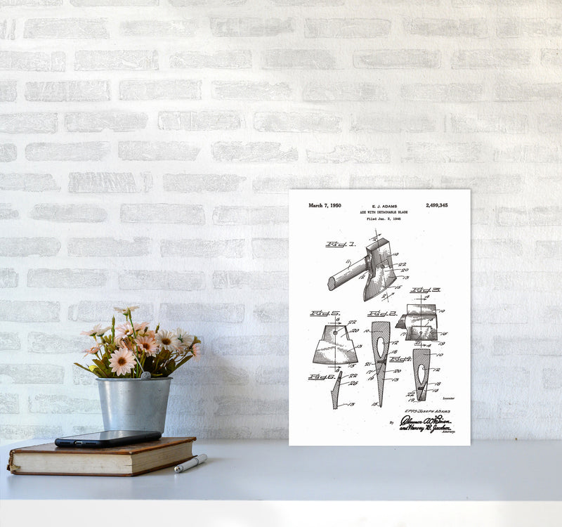 Axe Patent Art Print by Jason Stanley A3 Black Frame