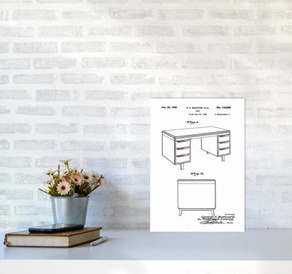 Desk Patent Art Print by Jason Stanley A3 Black Frame