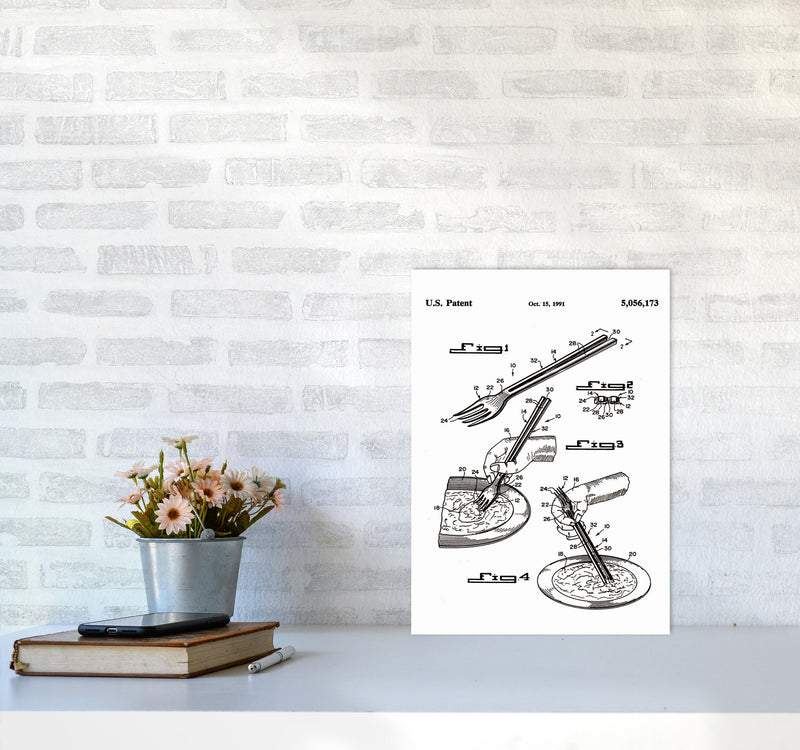 Fork Patent Art Print by Jason Stanley A3 Black Frame