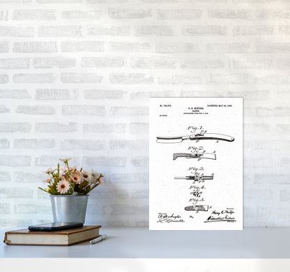 Razor Patent Art Print by Jason Stanley A3 Black Frame