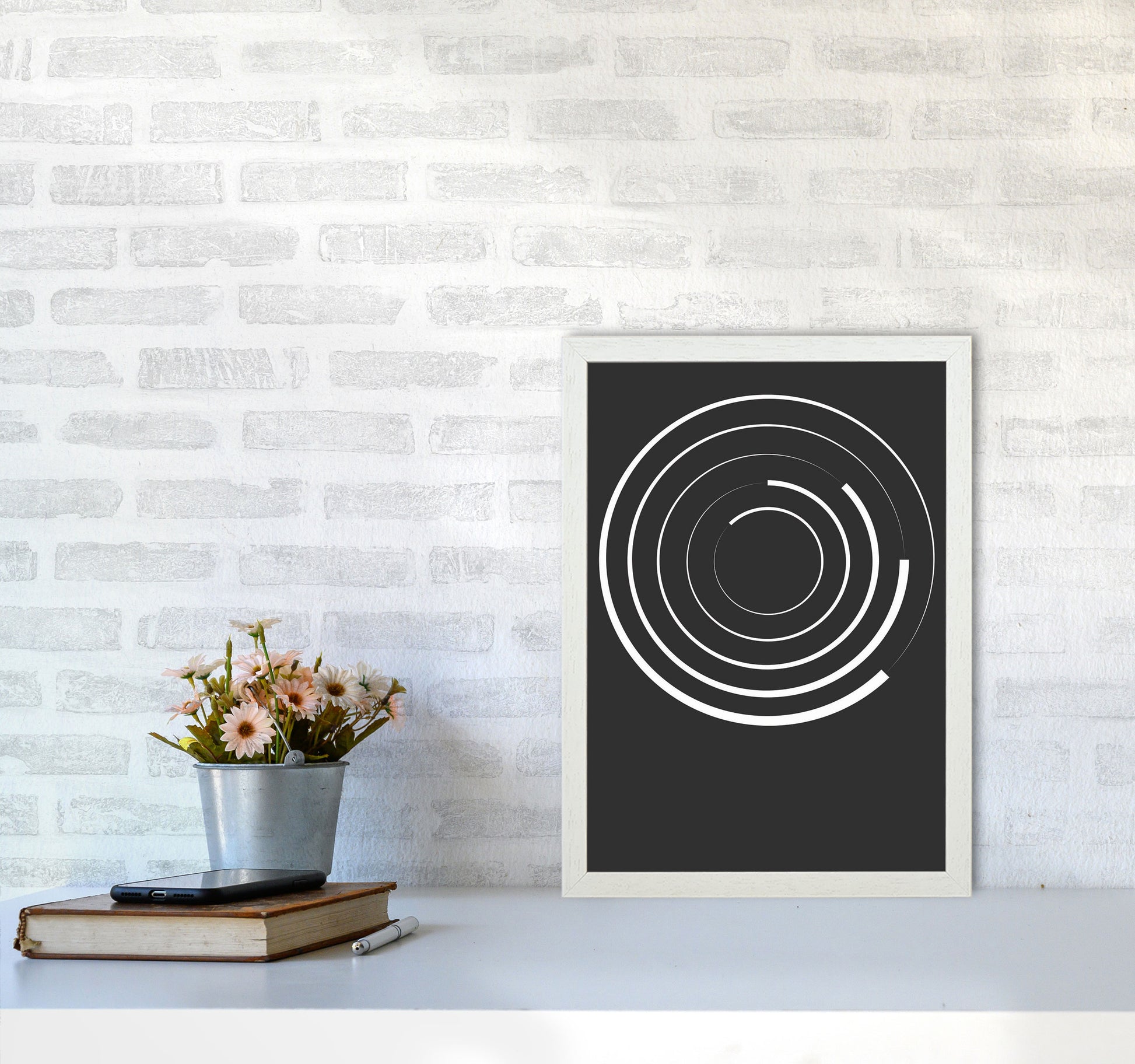 Minimal Geometric Series - 28 Art Print by Jason Stanley A3 Oak Frame