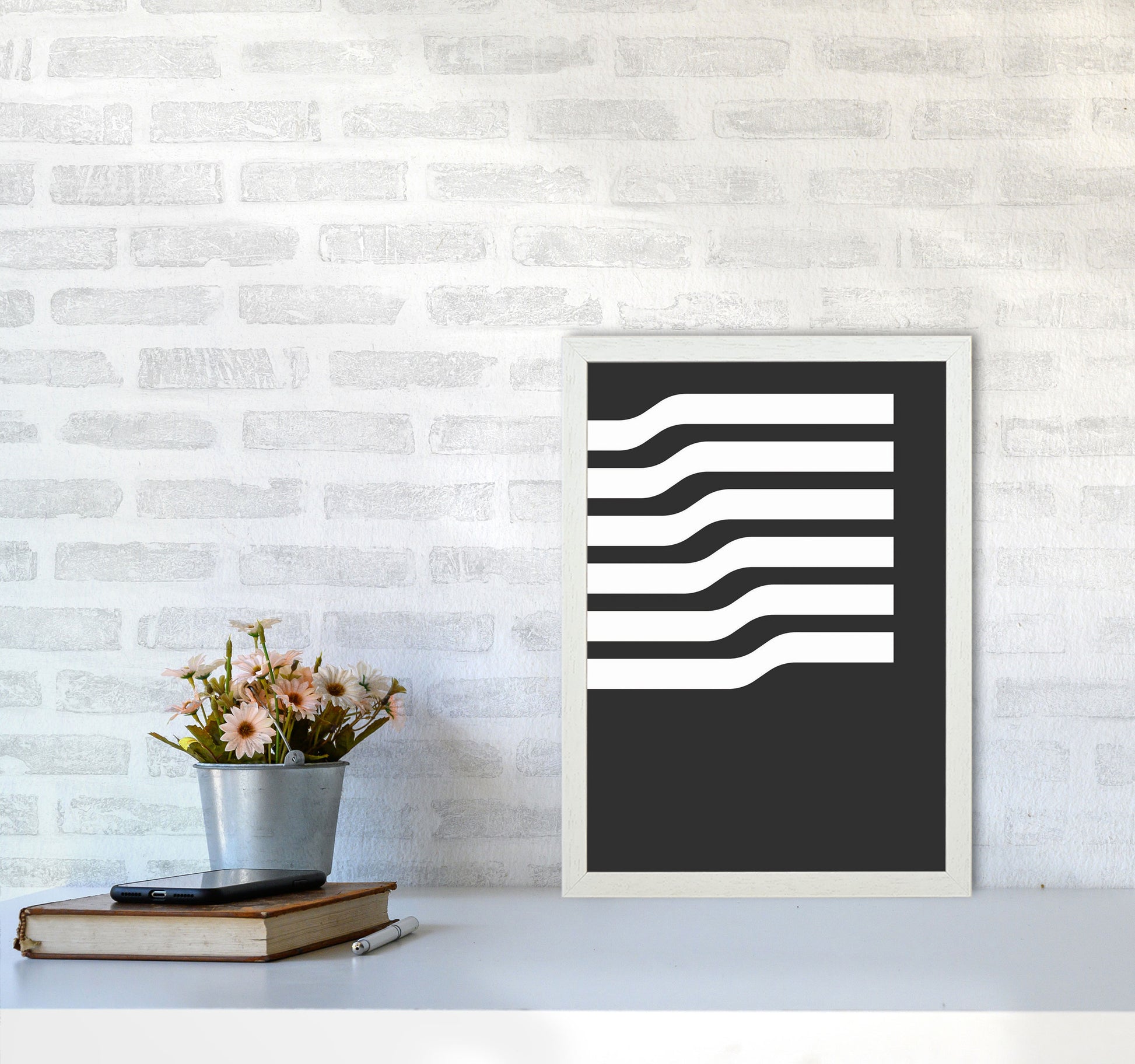 Minimal Geometric Series - 17 Art Print by Jason Stanley A3 Oak Frame