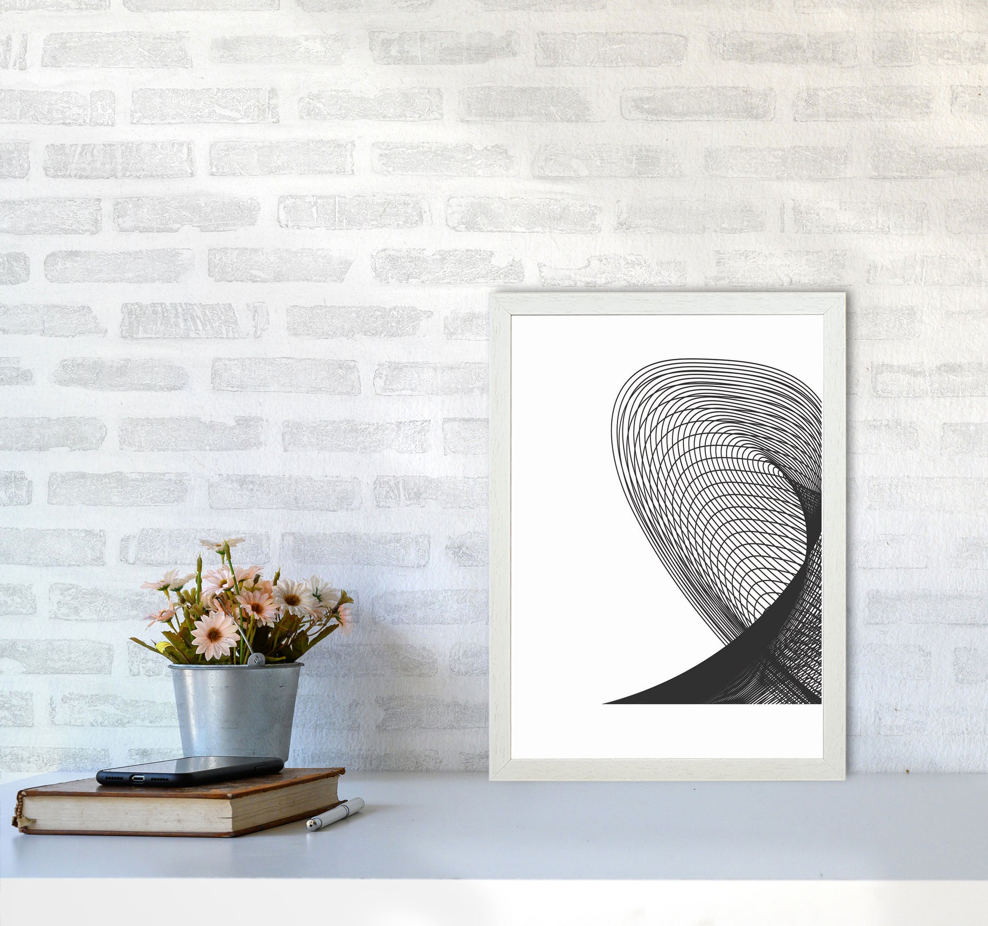 Minimal Geometric Series - 14 Art Print by Jason Stanley A3 Oak Frame