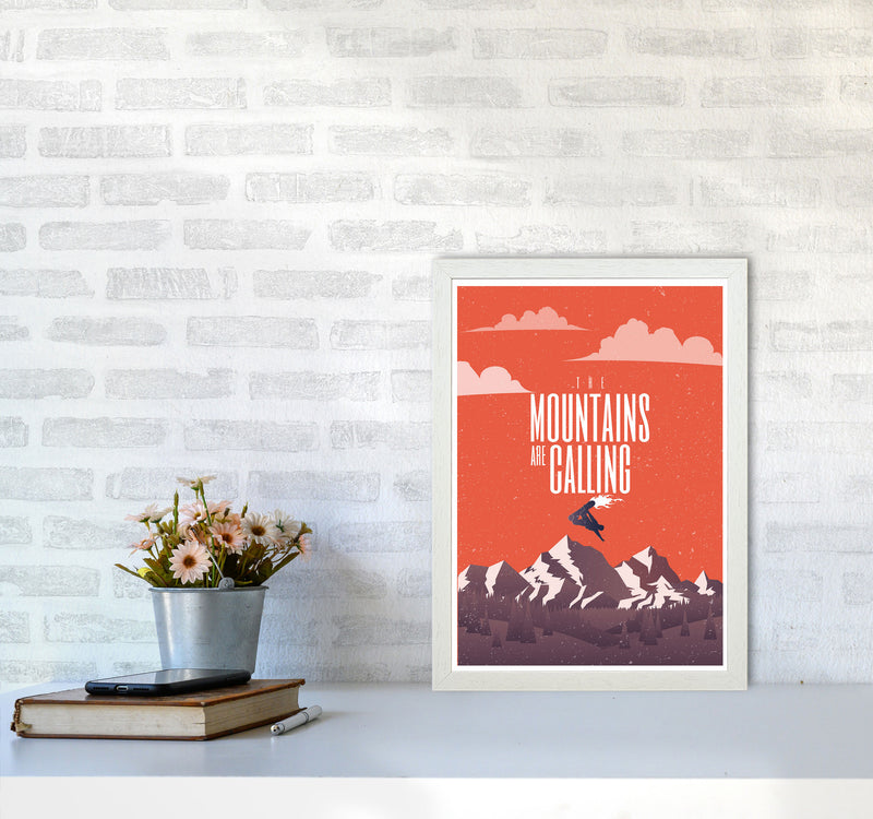 The Mountains Are Calling Art Print by Jason Stanley A3 Oak Frame