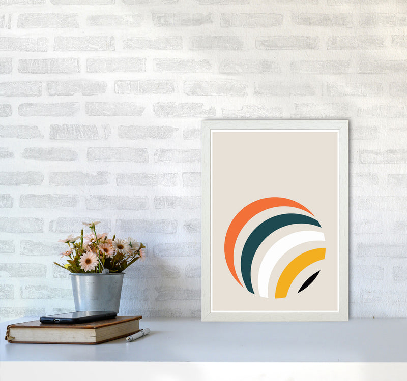 Retro Geometric Circle 1 Art Print by Jason Stanley A3 Oak Frame