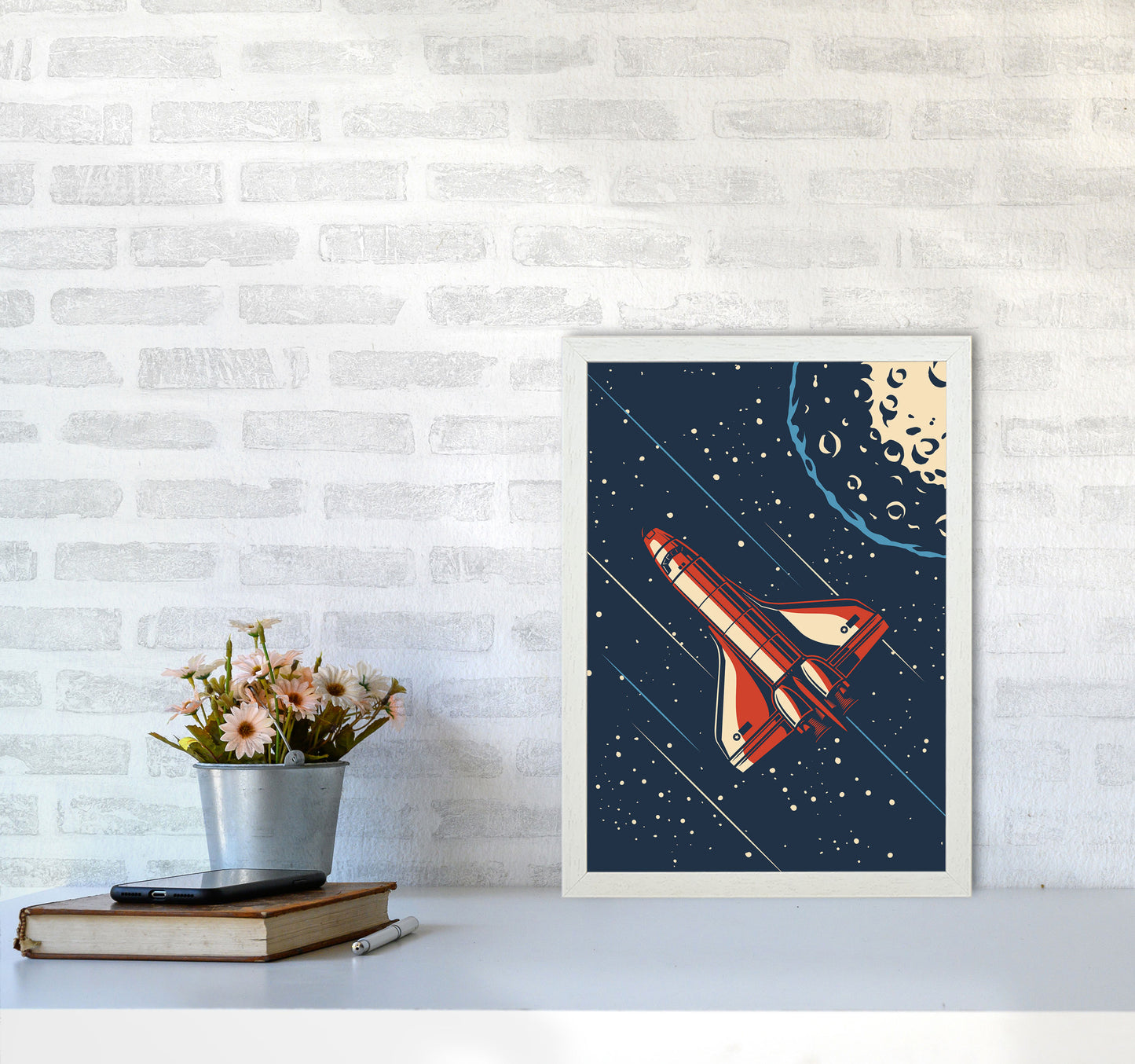 Outer Space Series - #16 Art Print by Jason Stanley A3 Oak Frame