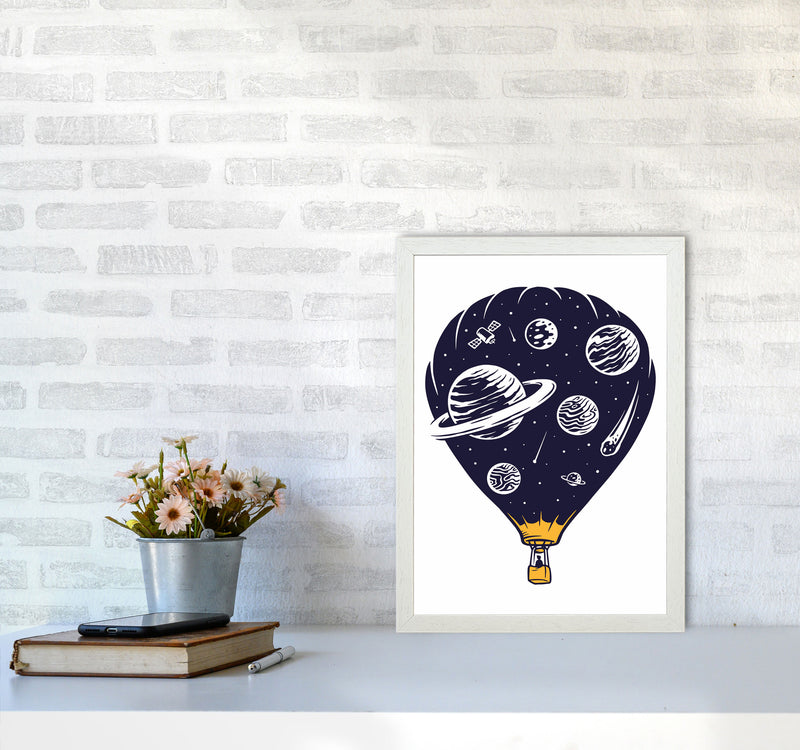 Hot Air Baloon Universe Art Print by Jason Stanley A3 Oak Frame