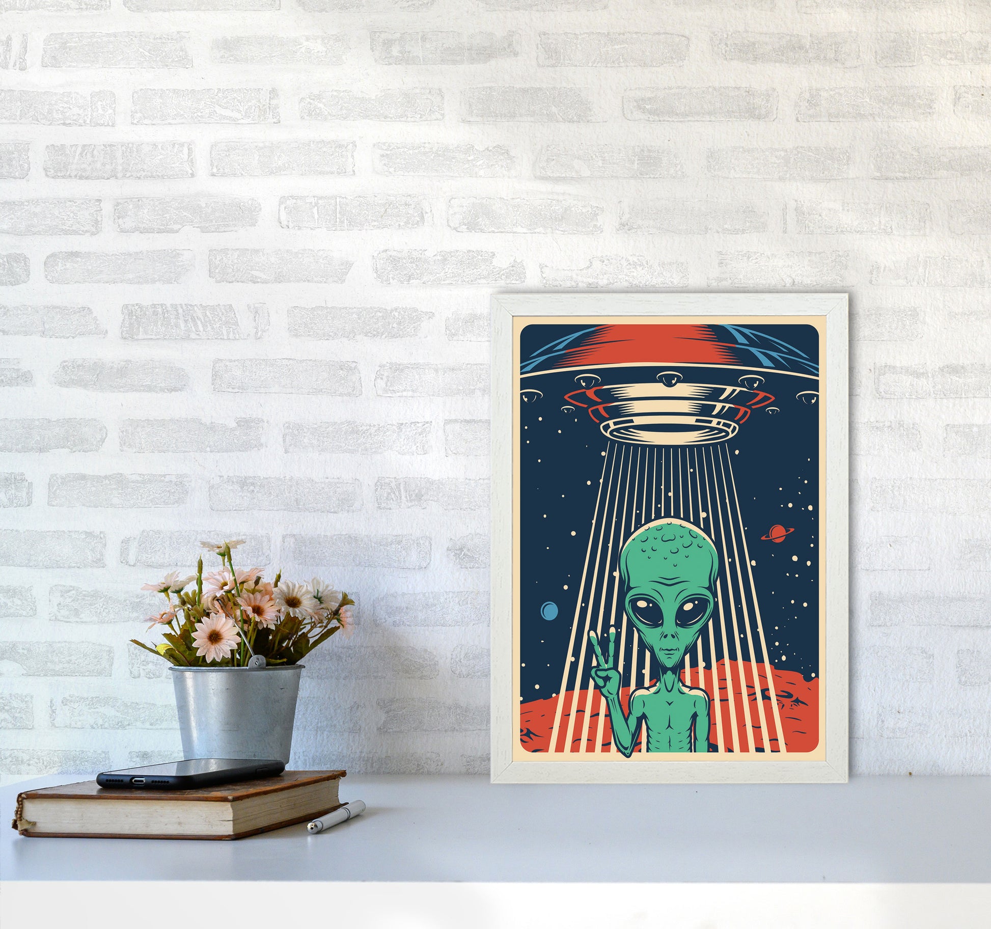 Outer Space Series - #5 Art Print by Jason Stanley A3 Oak Frame