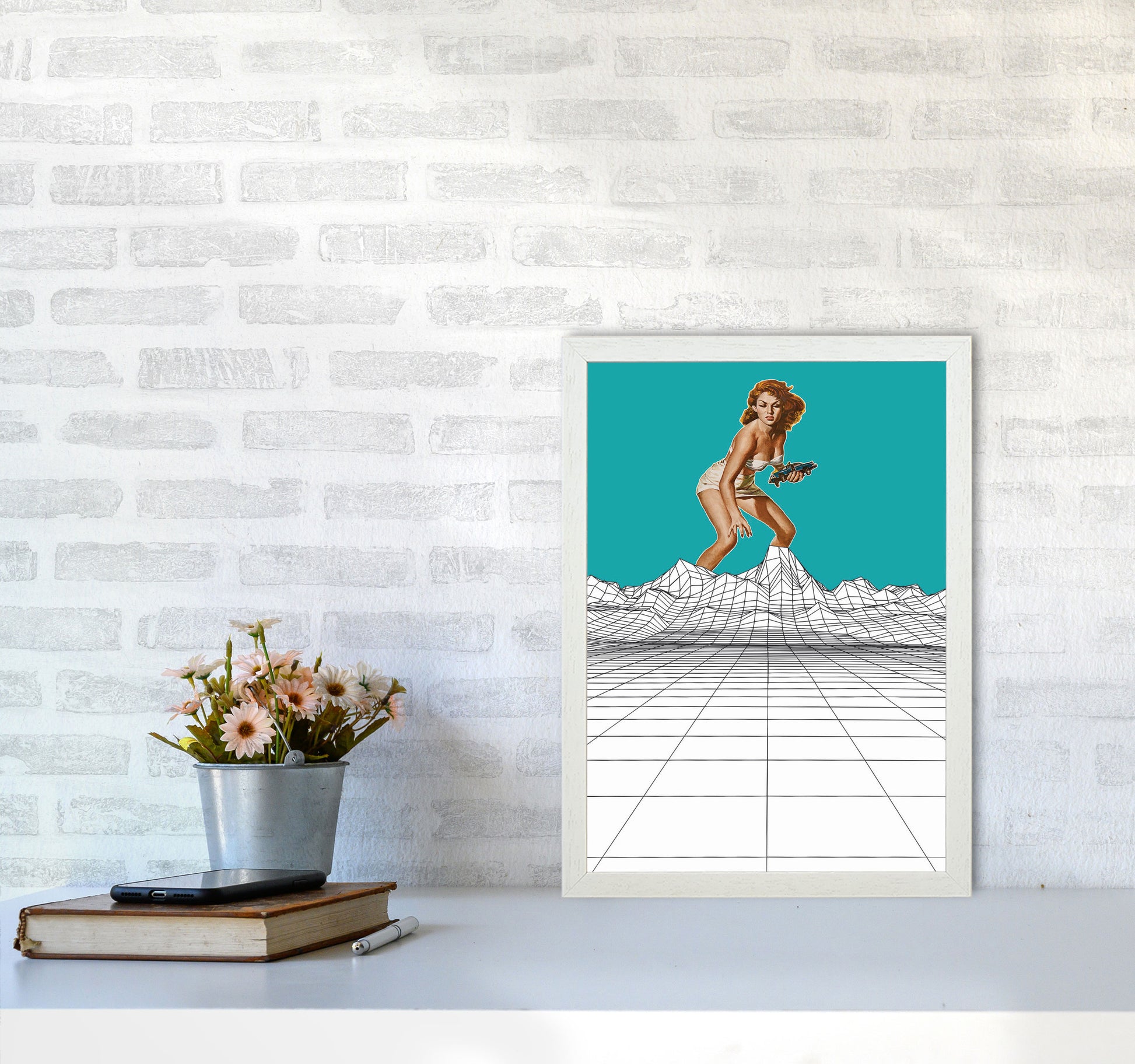 Attack In The Mountains Art Print by Jason Stanley A3 Oak Frame
