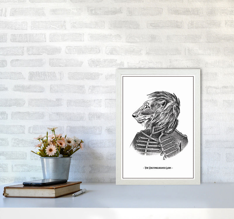 The Distinguished Lion Art Print by Jason Stanley A3 Oak Frame