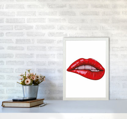 When She Bites Her Lip Art Print by Jason Stanley A3 Oak Frame