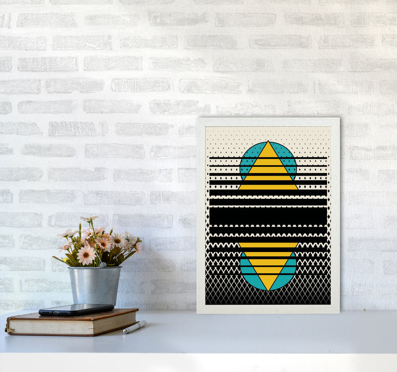 Geometric Suns Pattern Art Print by Jason Stanley A3 Oak Frame
