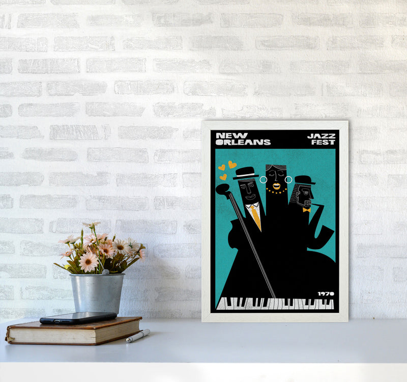 New Orleans Jazz Fest Art Print by Jason Stanley A3 Oak Frame