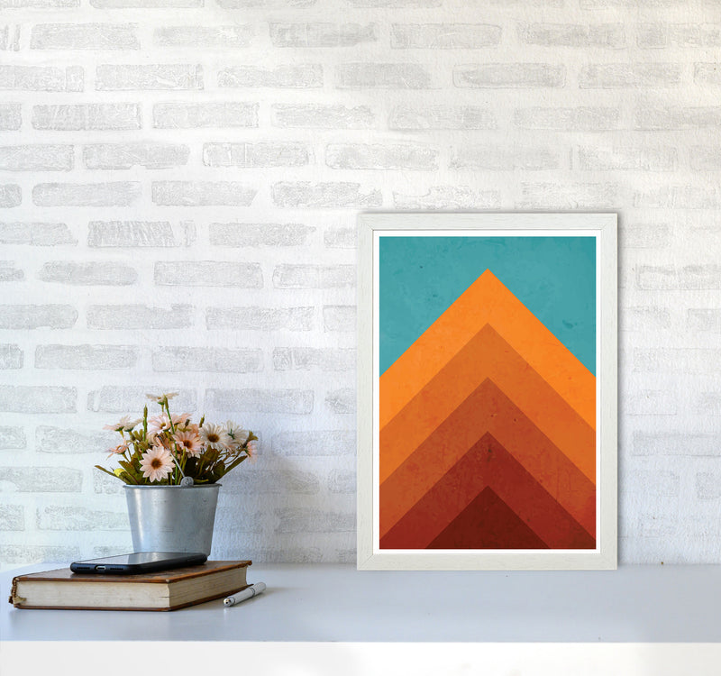 Orange Peak Mountain Art Print by Jason Stanley A3 Oak Frame