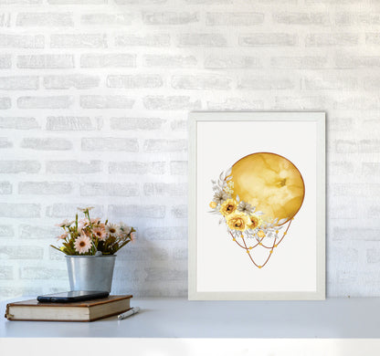 Watercolor Full Moon Art Print by Jason Stanley A3 Oak Frame