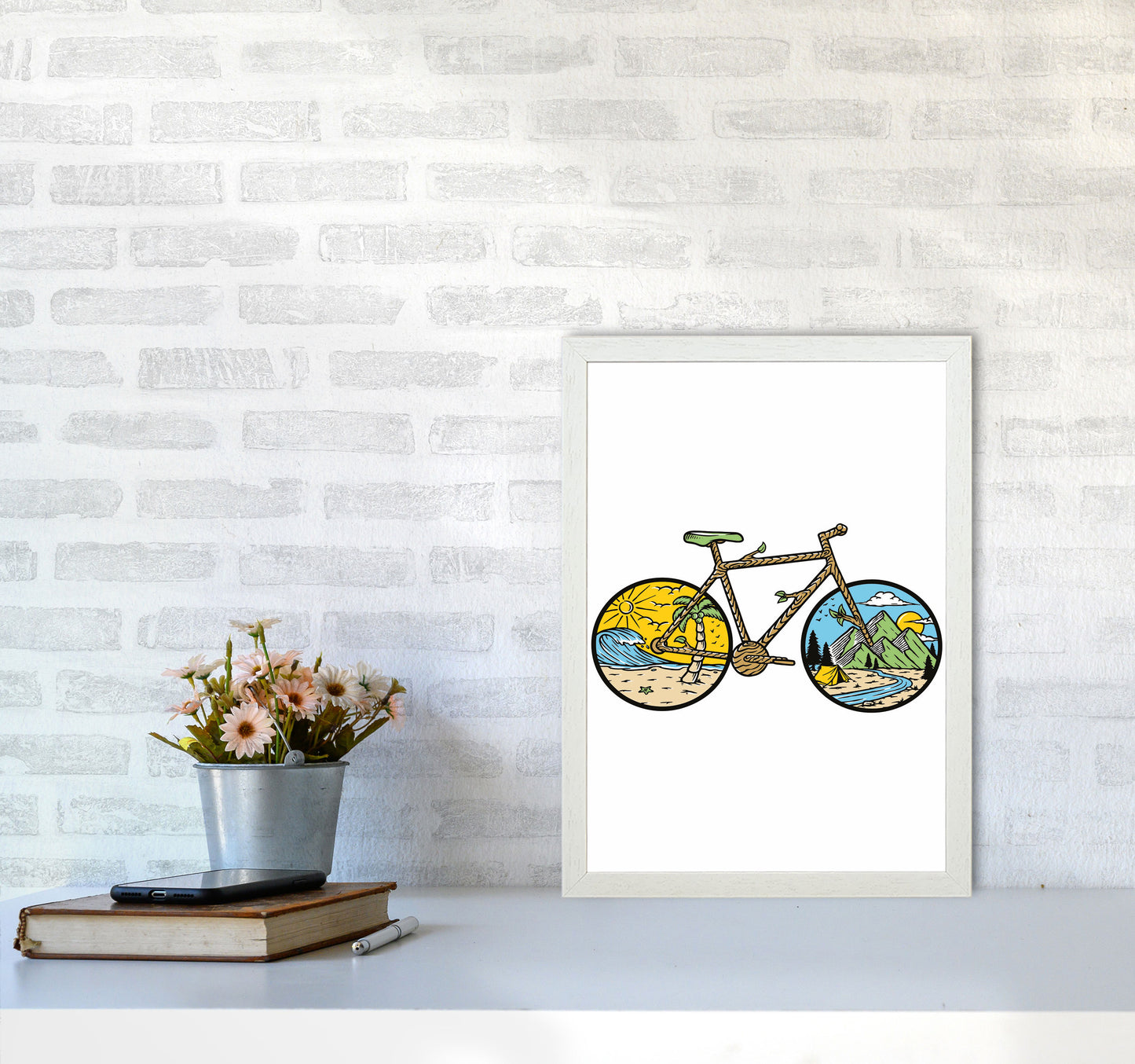 Best Bike Ride Ever Art Print by Jason Stanley A3 Oak Frame