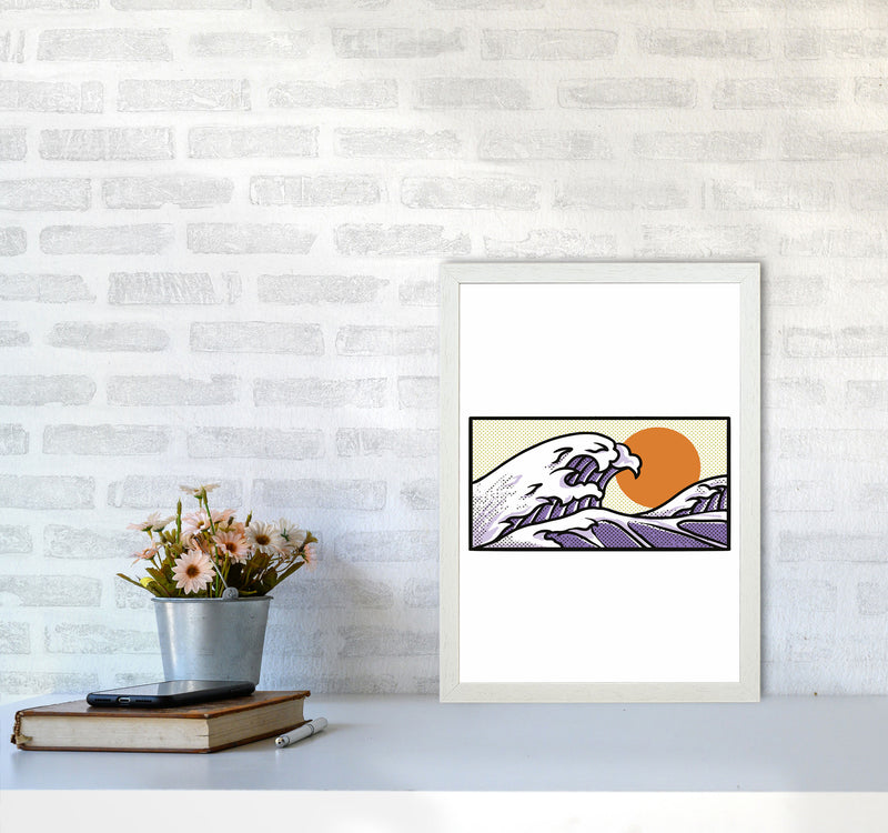 Japanese Wave Vibes Art Print by Jason Stanley A3 Oak Frame
