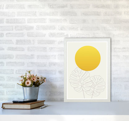Botanical Yellow 1 Art Print by Jason Stanley A3 Oak Frame