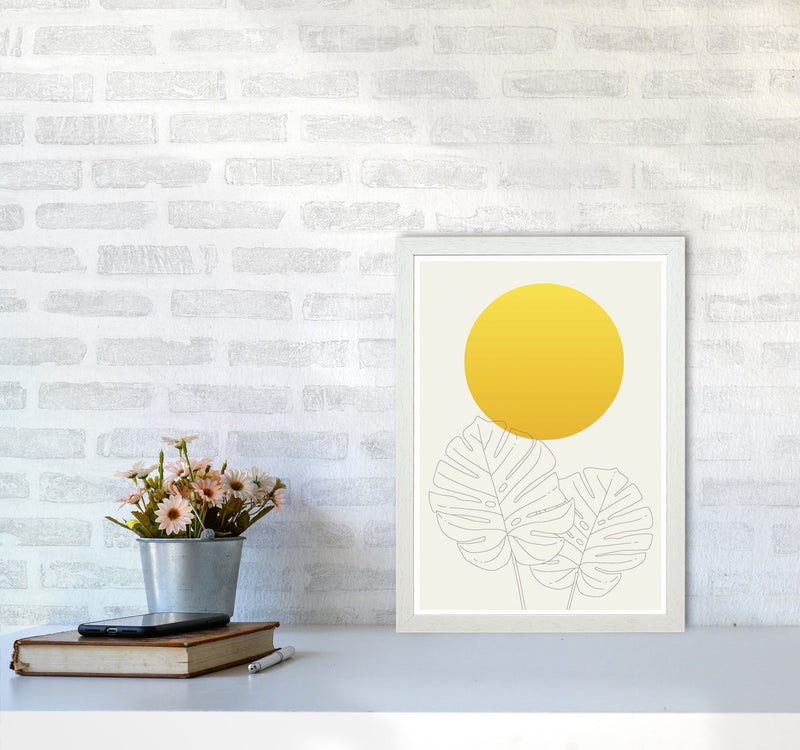 Botanical Yellow 1 Art Print by Jason Stanley A3 Oak Frame