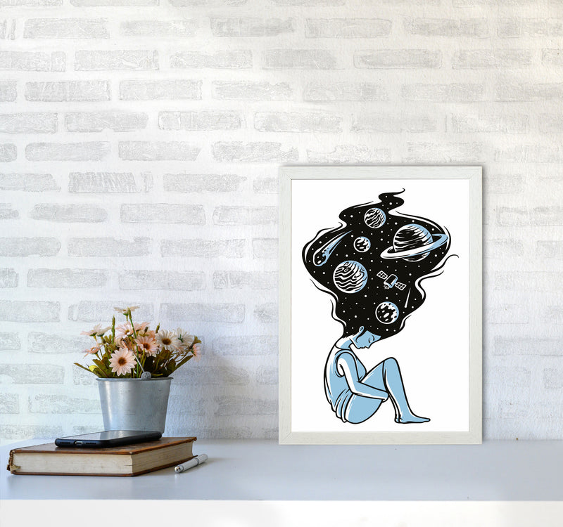 Head In The Clouds Art Print by Jason Stanley A3 Oak Frame