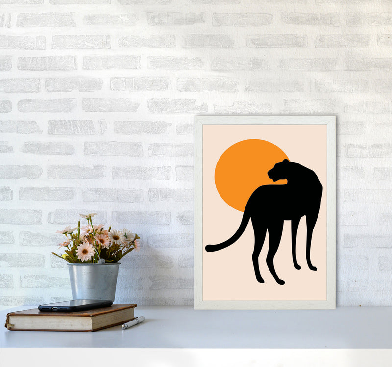 Leopard Sun Poster Art Print by Jason Stanley A3 Oak Frame