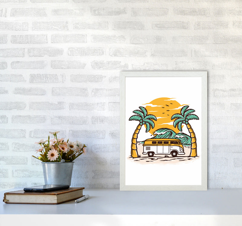 Between Two Palms Art Print by Jason Stanley A3 Oak Frame