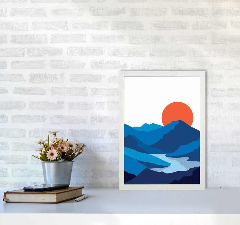 Japanese Mountain Art Print by Jason Stanley A3 Oak Frame