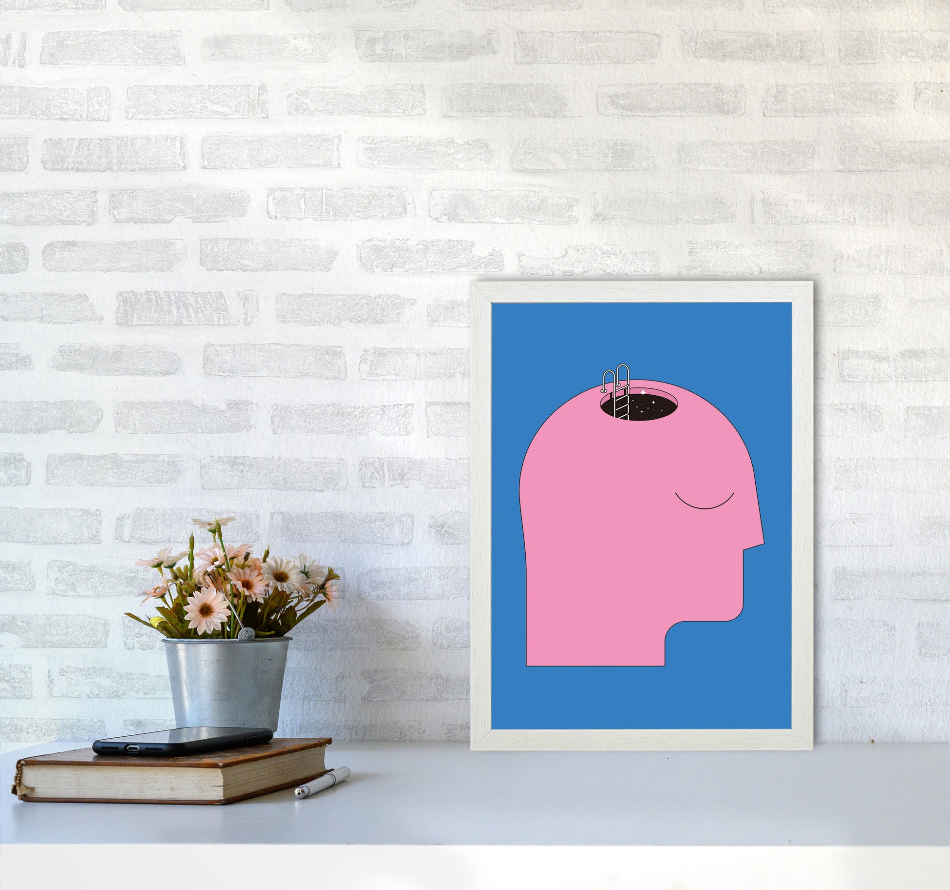Keep An Open Mind Art Print by Jason Stanley A3 Oak Frame