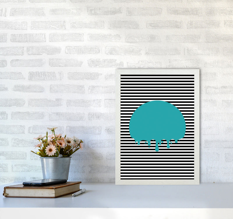 The Melting Moon Art Print by Jason Stanley A3 Oak Frame