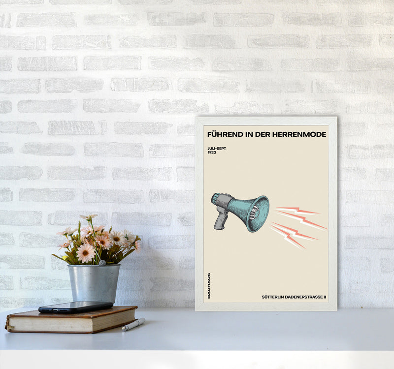 Bauhaus Megaphone Art Print by Jason Stanley A3 Oak Frame