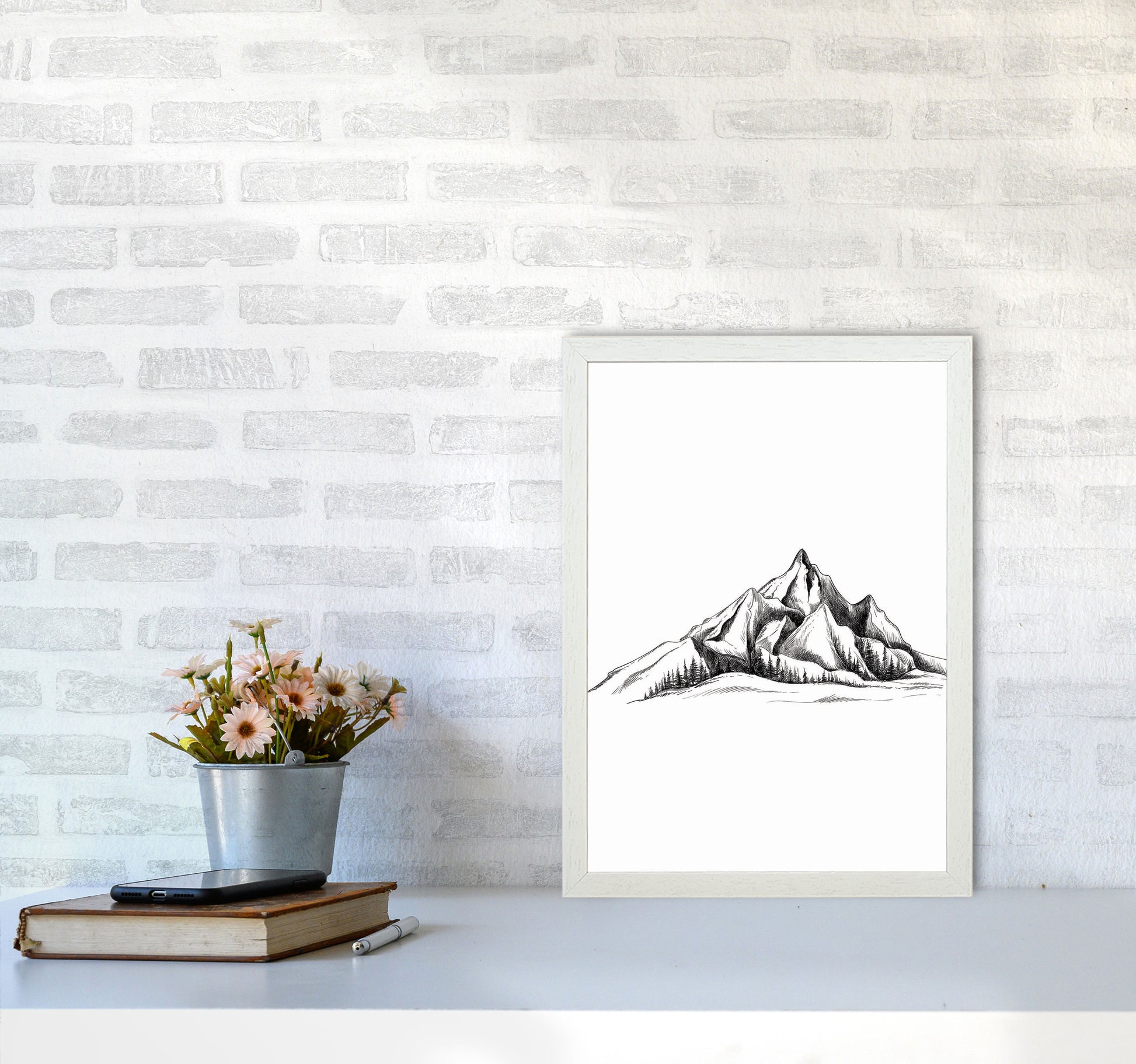 To The Mountains Art Print by Jason Stanley A3 Oak Frame