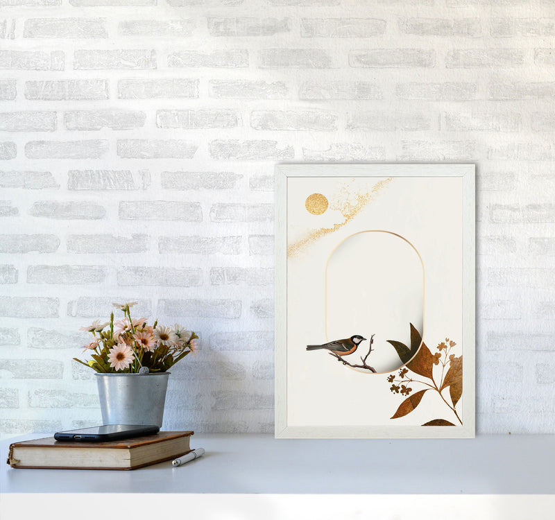 Bird On A Branch Art Print by Jason Stanley A3 Oak Frame
