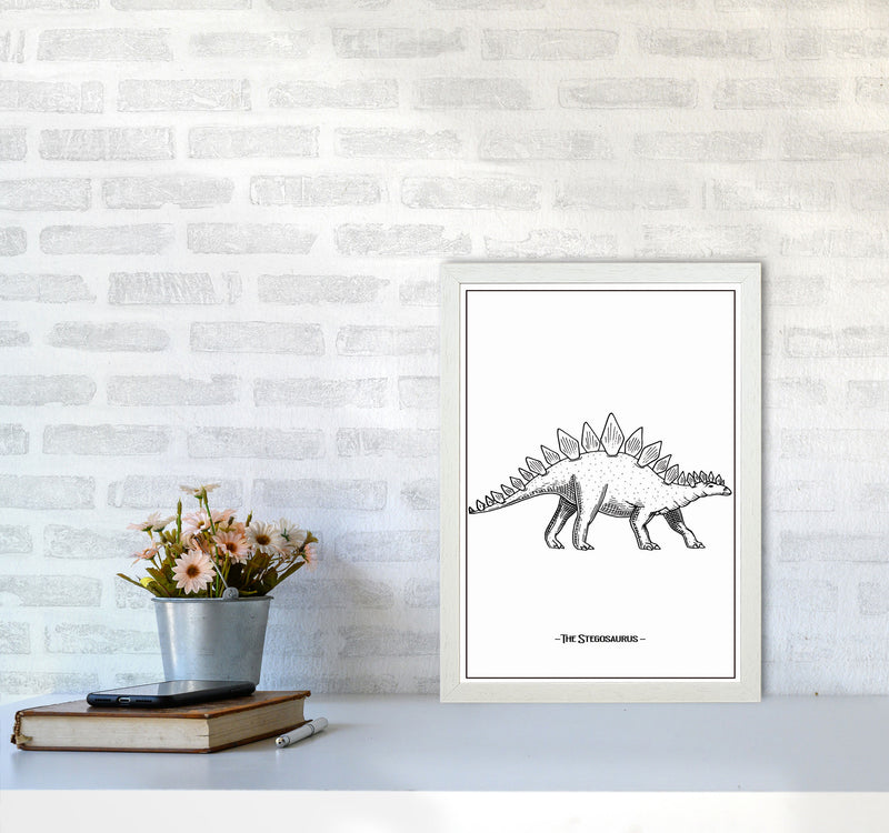 The Stegosaurus Art Print by Jason Stanley A3 Oak Frame