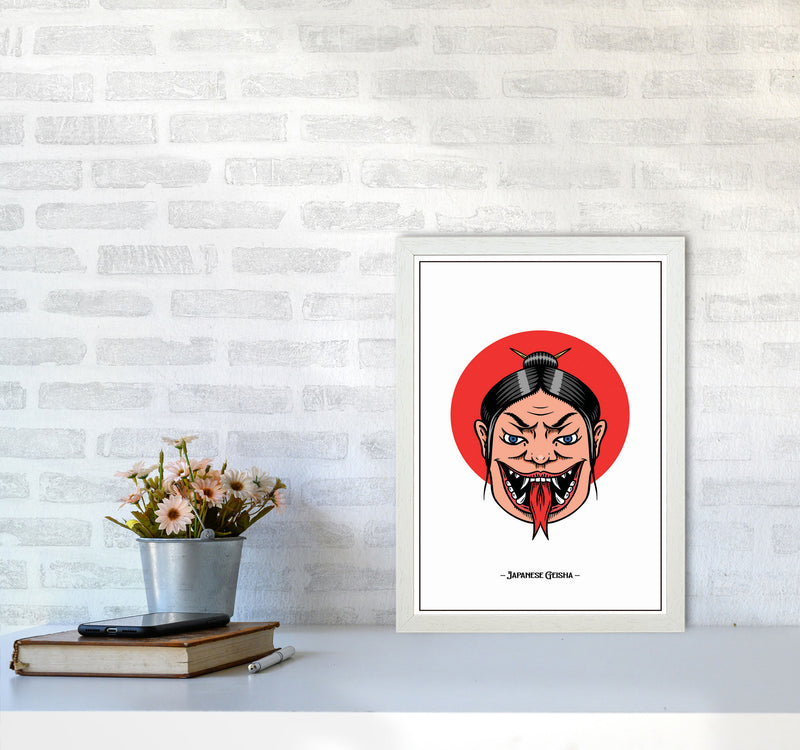 Japanese Geisha Art Print by Jason Stanley A3 Oak Frame