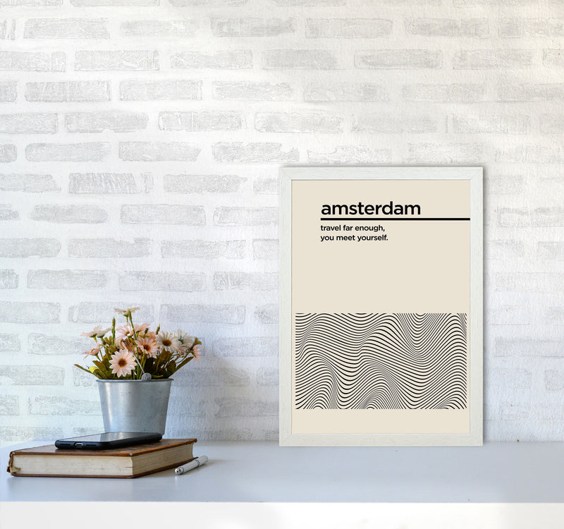 Amsterdam Travel Art Print by Jason Stanley A3 Oak Frame
