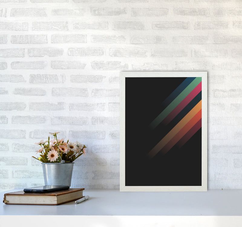 Faded Stripes 2 Art Print by Jason Stanley A3 Oak Frame