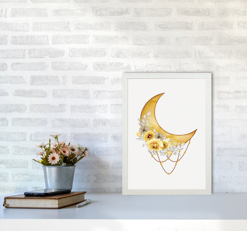 Watercolor Moon Art Print by Jason Stanley A3 Oak Frame
