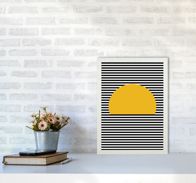 Sunset Line Art Art Print by Jason Stanley A3 Oak Frame