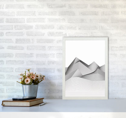 Line Mountains Art Print by Jason Stanley A3 Oak Frame