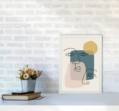 Abstract Faces Art Print by Jason Stanley A3 Oak Frame
