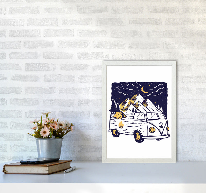 Camping Is Fun Art Print by Jason Stanley A3 Oak Frame