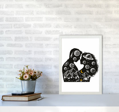 Galactic Love Art Print by Jason Stanley A3 Oak Frame