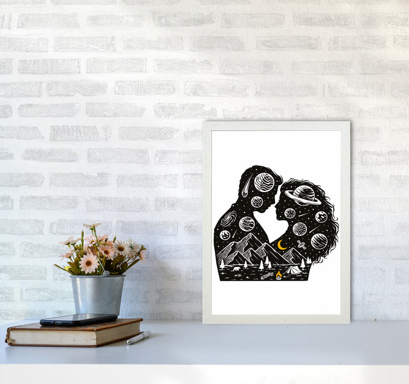 Galactic Love Art Print by Jason Stanley A3 Oak Frame