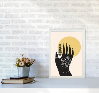Abstract Hand Art Print by Jason Stanley A3 Oak Frame