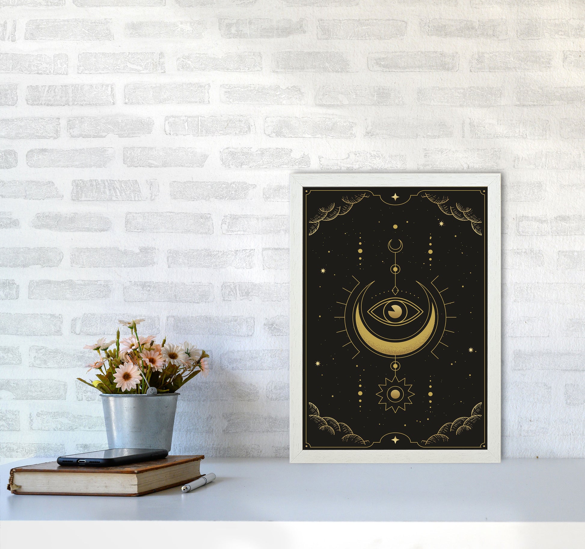 Tarot Card #1 Art Print by Jason Stanley A3 Oak Frame