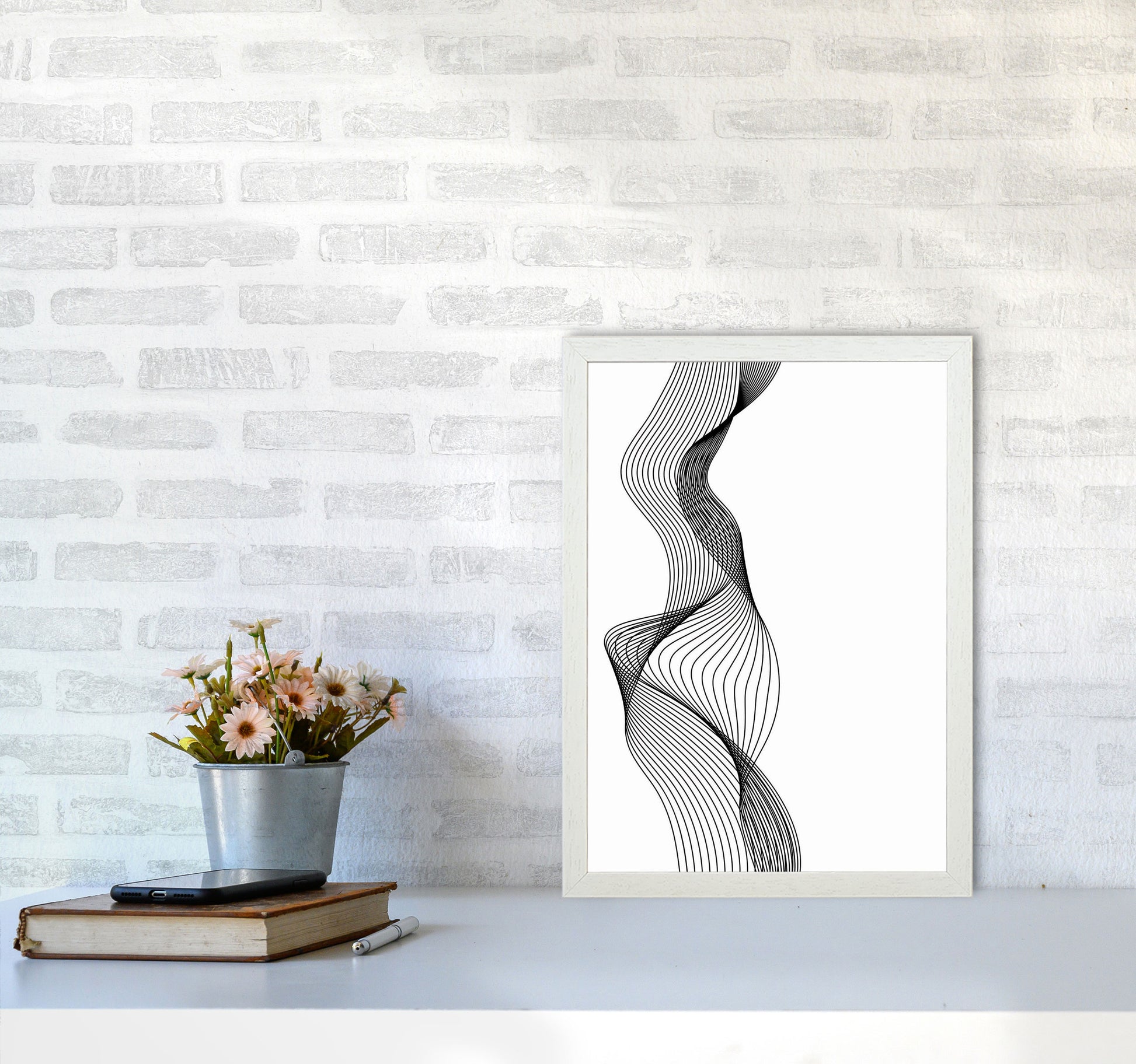 Line Wobbles Art Print by Jason Stanley A3 Oak Frame