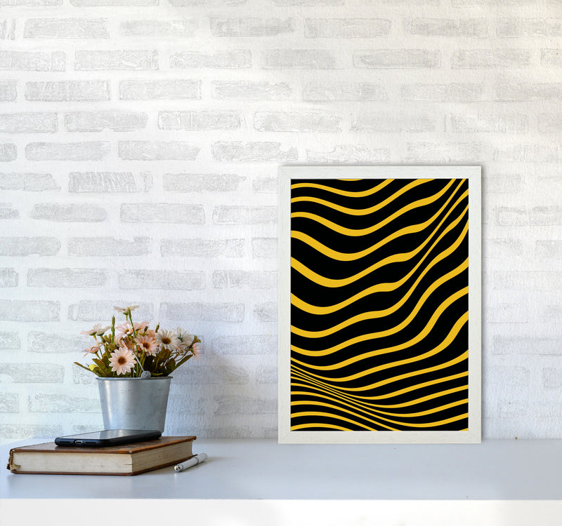 Yellow Vibes Art Print by Jason Stanley A3 Oak Frame