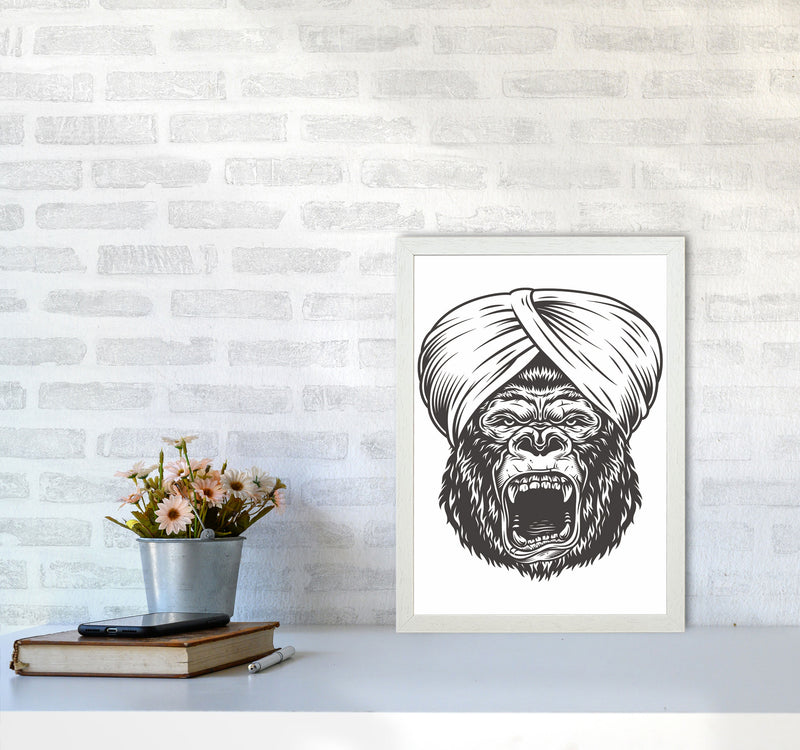 Wise Gorilla Art Print by Jason Stanley A3 Oak Frame